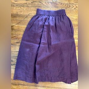 Not perfect linen midi skirt in plum S/M